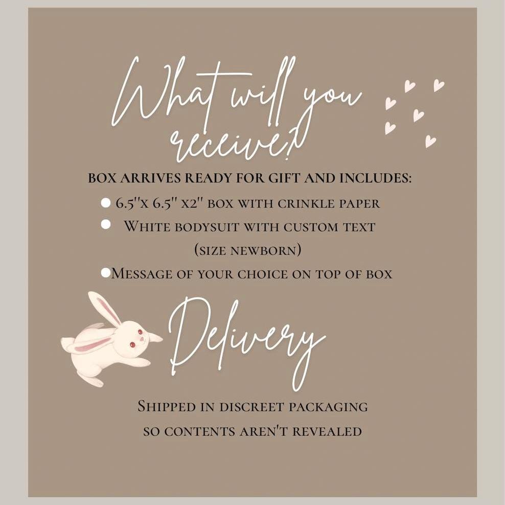 First baby bodysuit- Baby shower Gift Box: Custom Bodysuit Gift, Newborn keepsake, Creative new mommy set