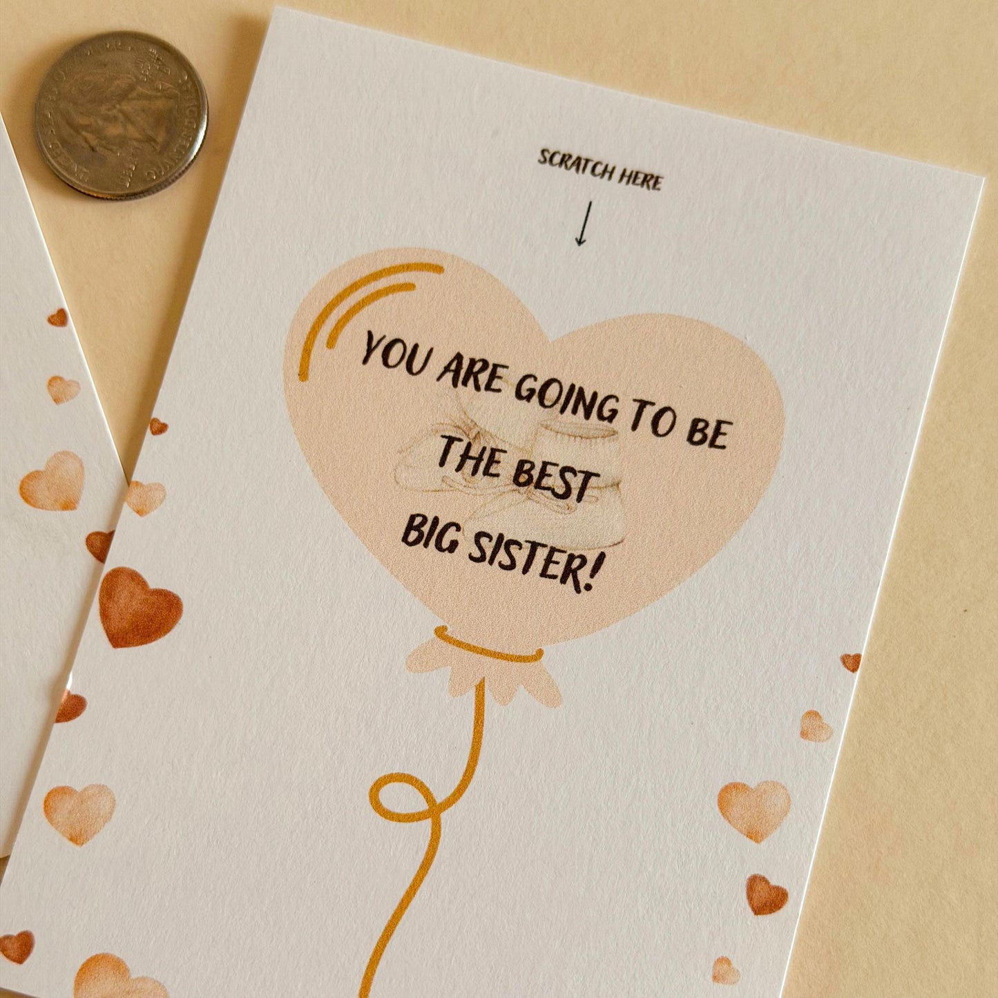 Pregnancy Announcement Scratch Card - You Are Going to Be a Big Brother, Big Sister, Scratch Card for Grandparents