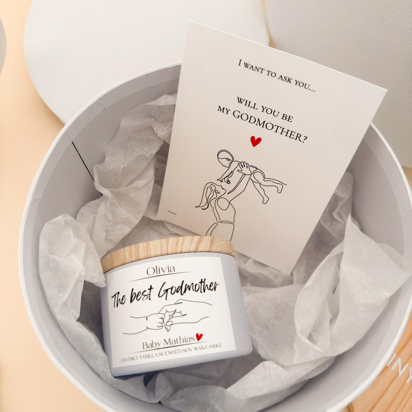 Godparent Proposal Gift Box – Will You Be My Godmother Candle Gift