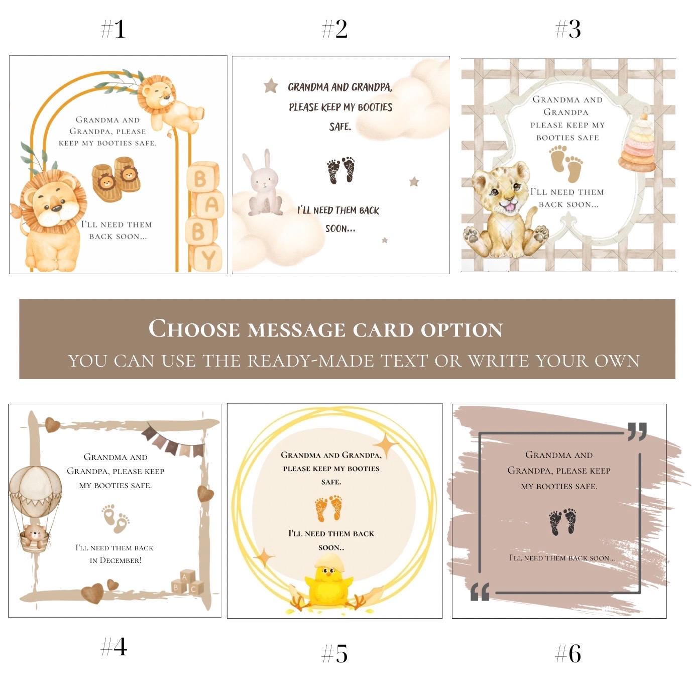 Grandparents Pregnancy Announcement Box – Baby Reveal Gift with Animal Booties, New Grandparent Reveal Idea