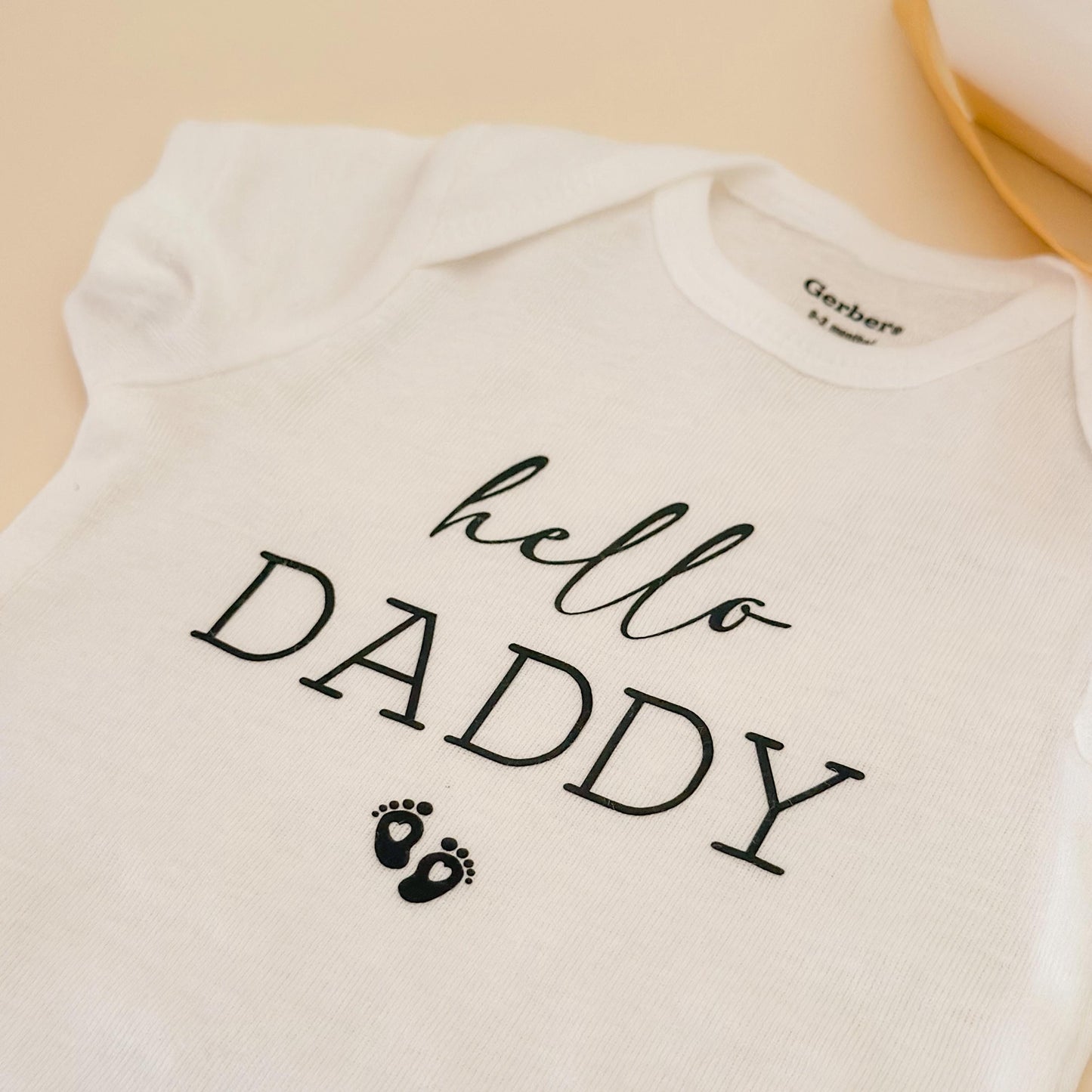 Pregnancy Announcement Gift Box for Dad: 'One more to adore' Bodysuit, “Hi Daddy”