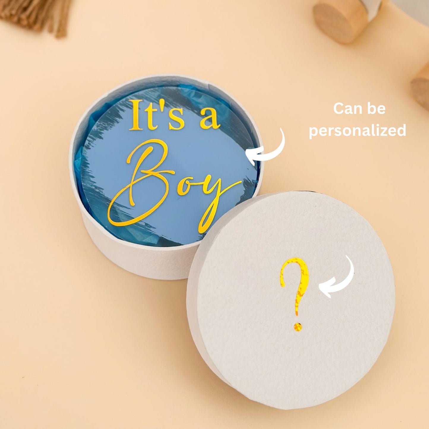 Gender Reveal Surprise Box – Acrylic Sign Baby Announcement Gift