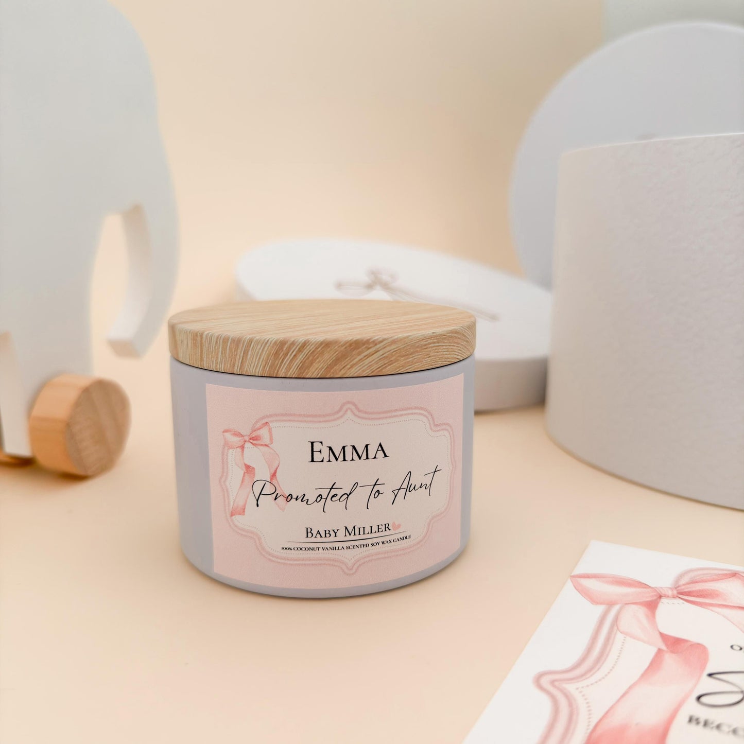 Auntie Pregnancy Announcement Gift Box – Personalized Candle
