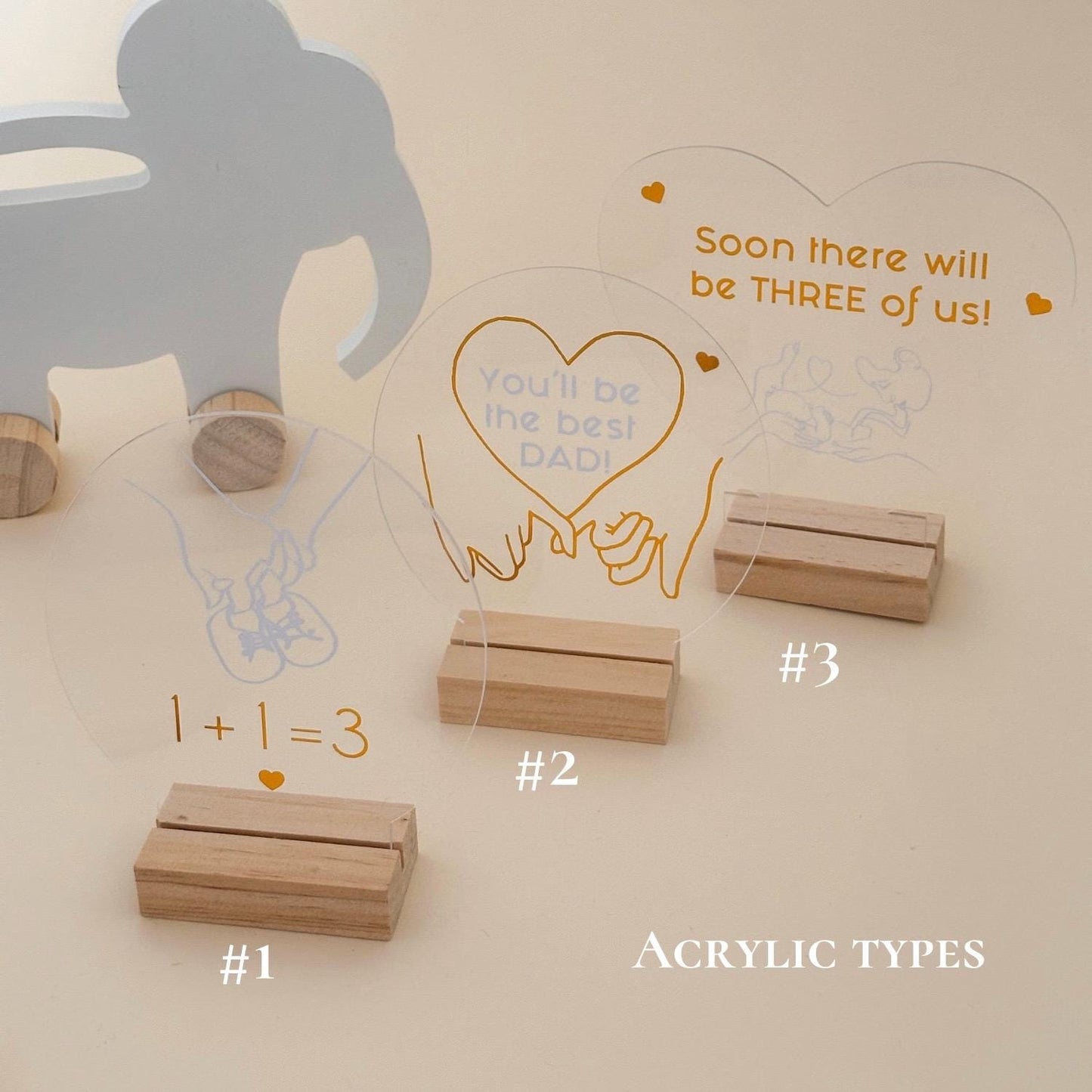 Personalized Pregnancy Announcement Gift for Daddy – Acrylic Sign with Custom Message – Future Father Surprise Box - Daddy-to-be, Hi Daddy