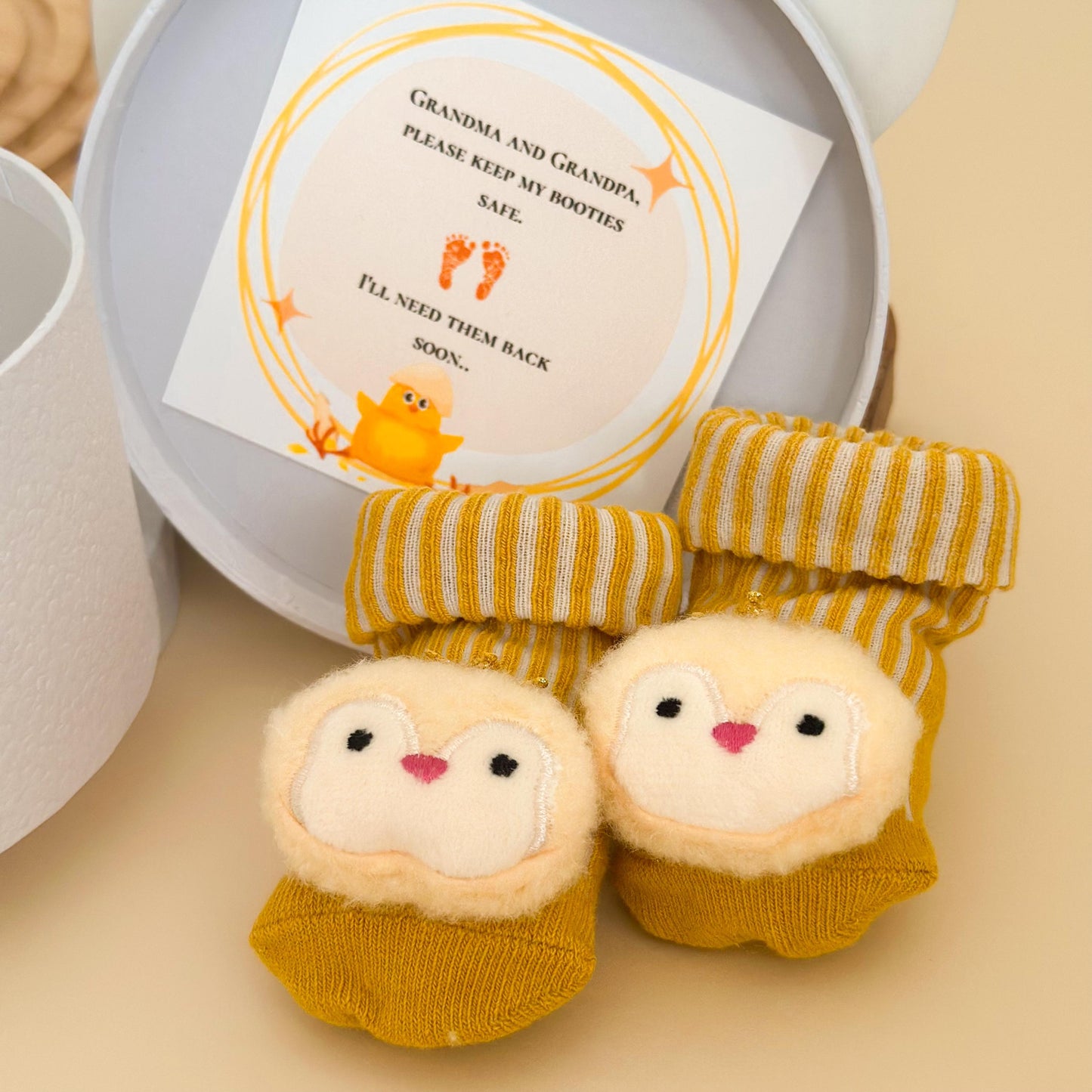 Grandparents Pregnancy Announcement Box – Baby Booties Keepsake Gift