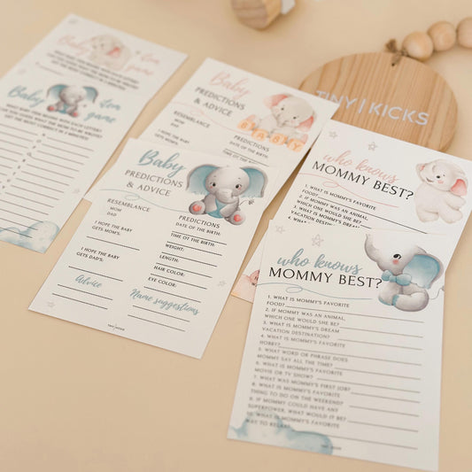 Elephant Baby Shower Game Bundle: Predictions & Advice