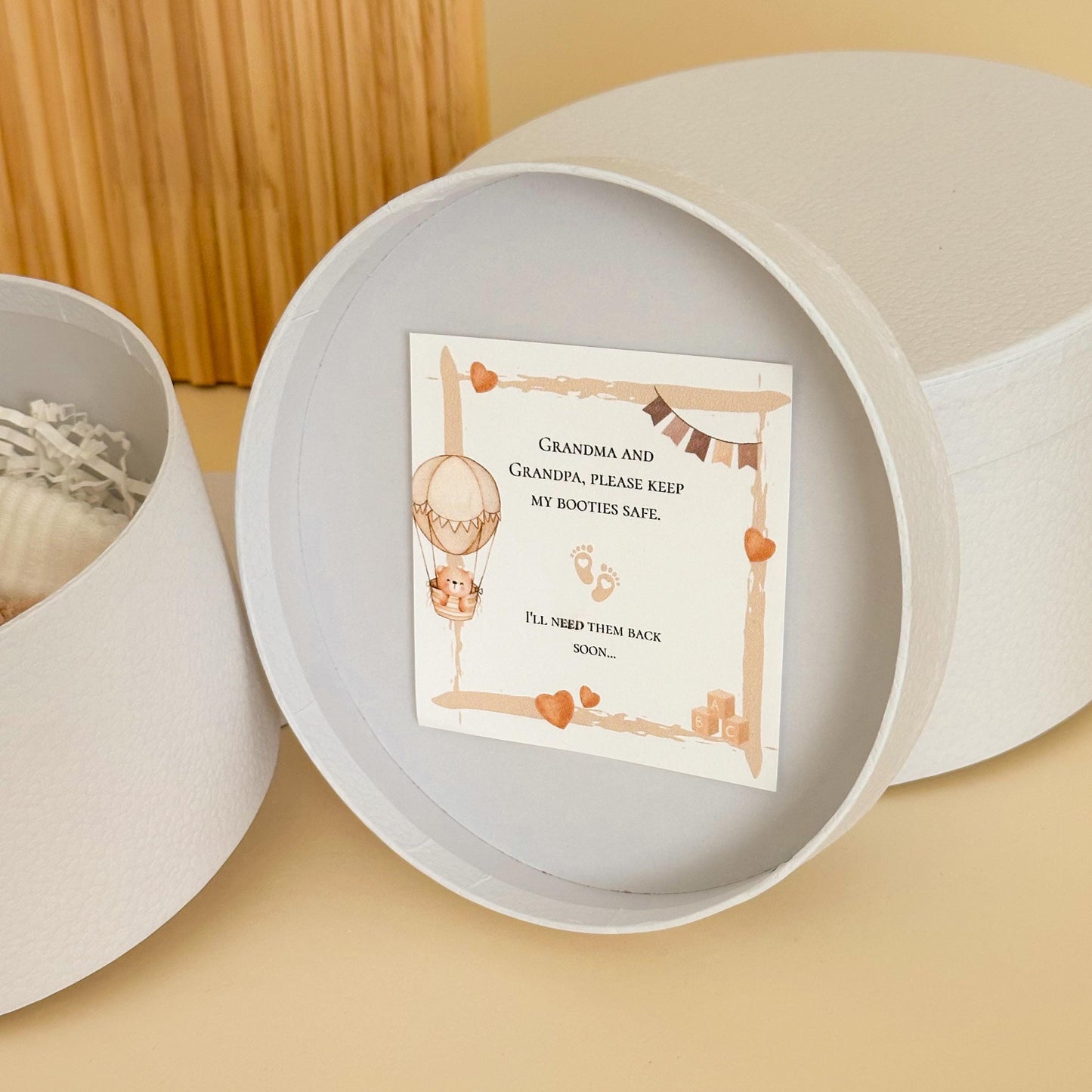 Grandma and Grandpa Pregnancy Announcement Box – Custom Baby Booties Gift