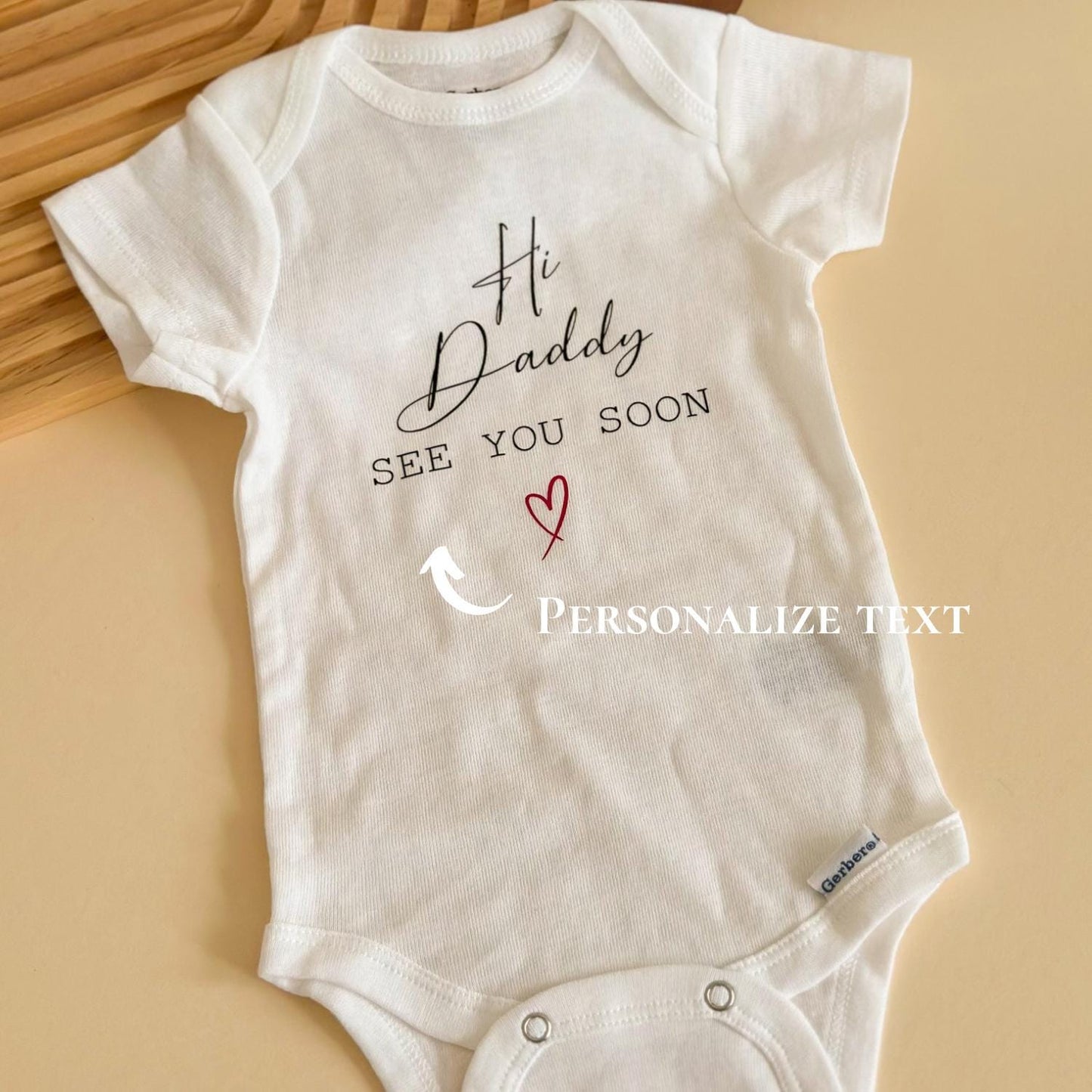Pregnancy Announcement Gift Box for Dad: 'One more to adore' Bodysuit, “Hi Daddy”