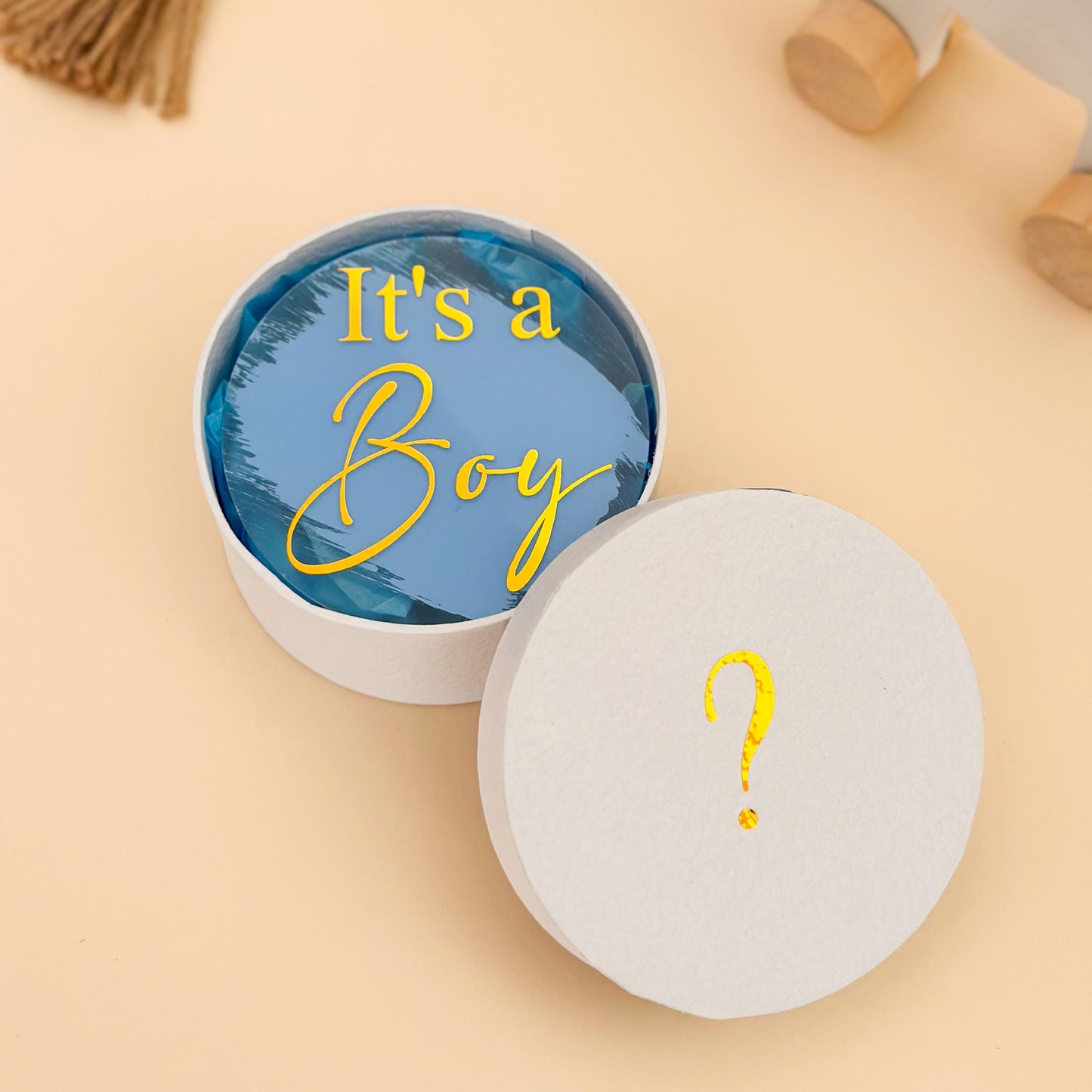 Gender Reveal Surprise Box – Acrylic Sign Baby Announcement Gift