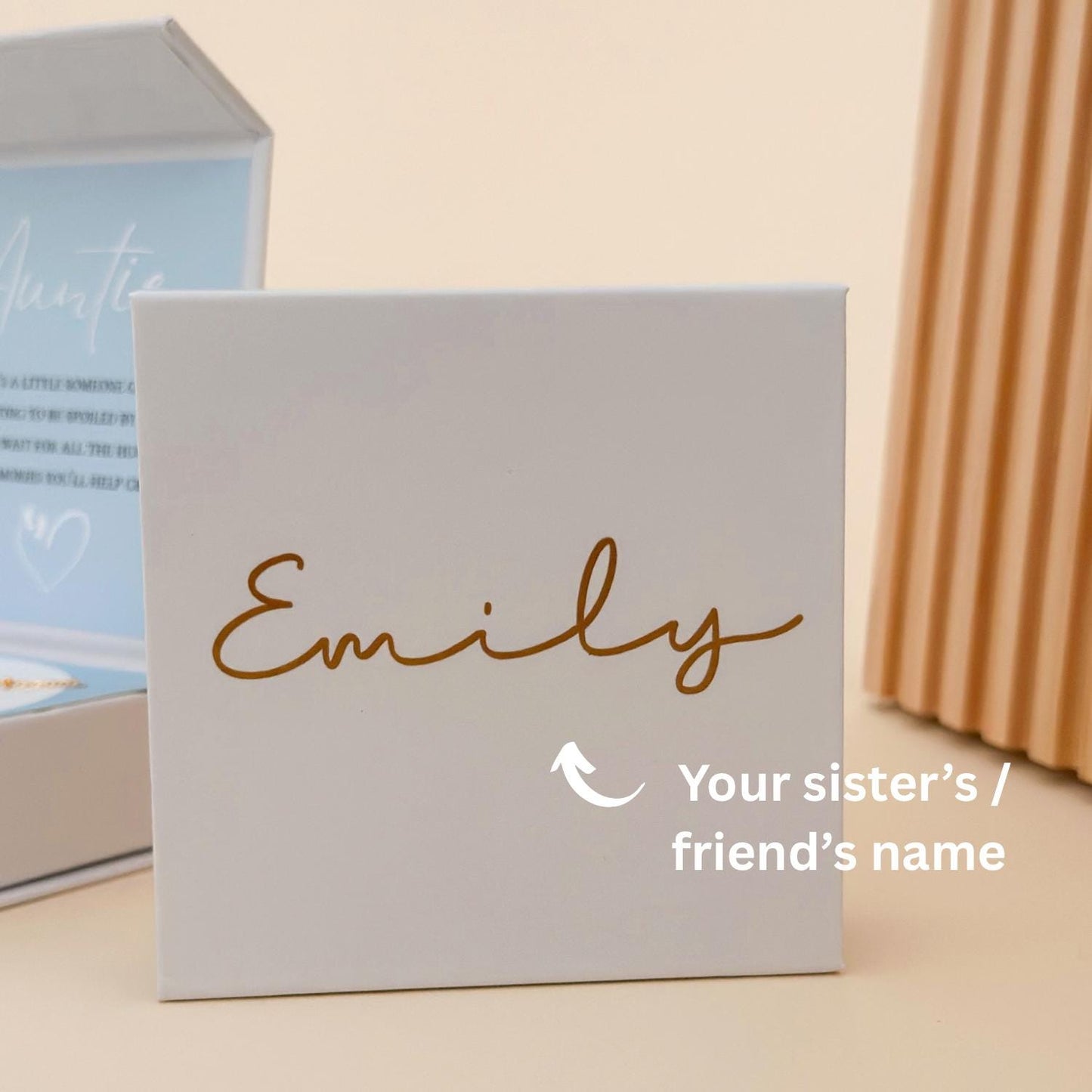 Pregnancy Announcement Bracelet Gift Box, Rose Quartz or Blue Quartz Jewelry, Auntie Reveal Gift , Personalized Keepsake for Best Friend