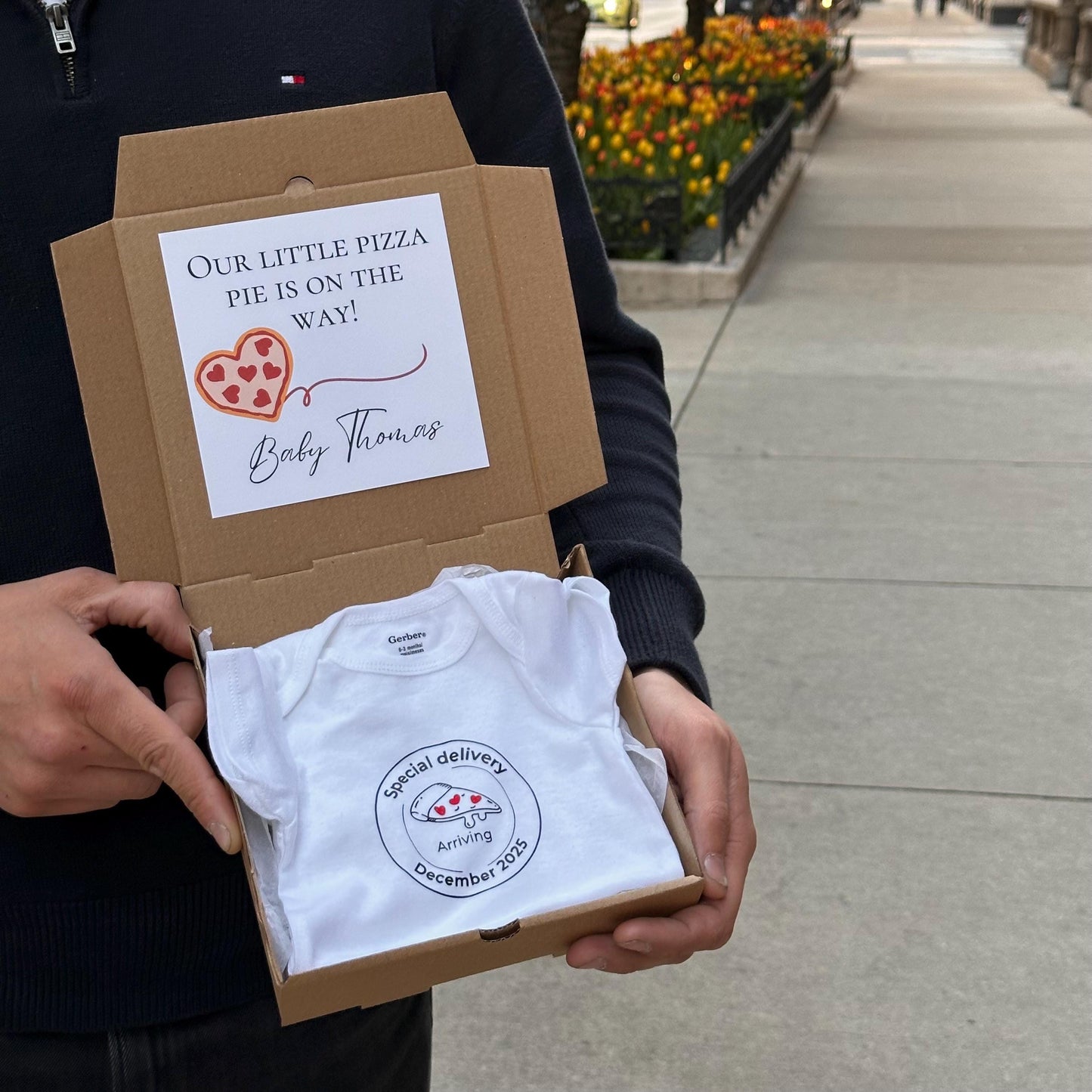 Pizza Pregnancy Announcement Box – New Dad Reveal Gift