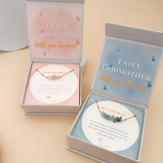 Godmother Proposal Bracelet Box – Rose Quartz Godmother Gift