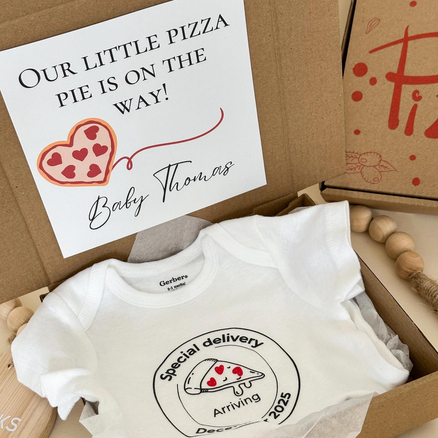 Pizza Pregnancy Announcement Box – New Dad Reveal Gift