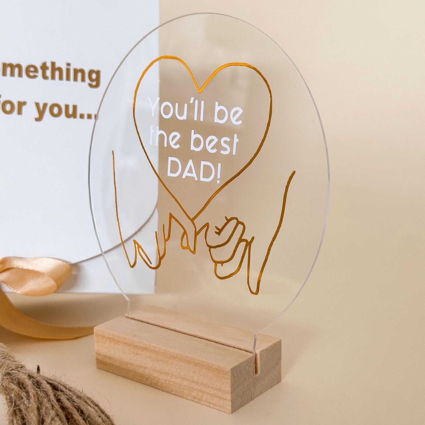 Personalized Pregnancy Announcement Gift for Daddy – Acrylic Sign with Custom Message – Future Father Surprise Box - Daddy-to-be, Hi Daddy