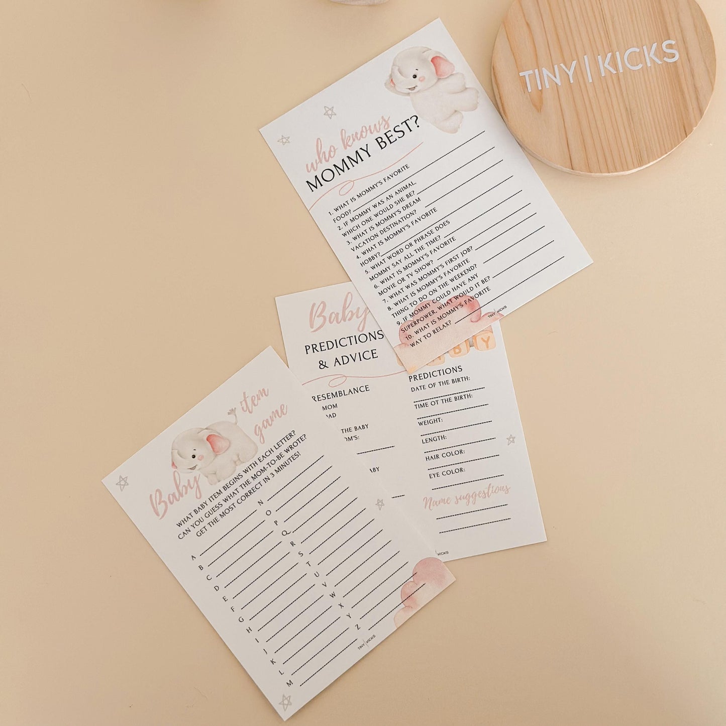Elephant Baby Shower Game Bundle: Predictions & Advice