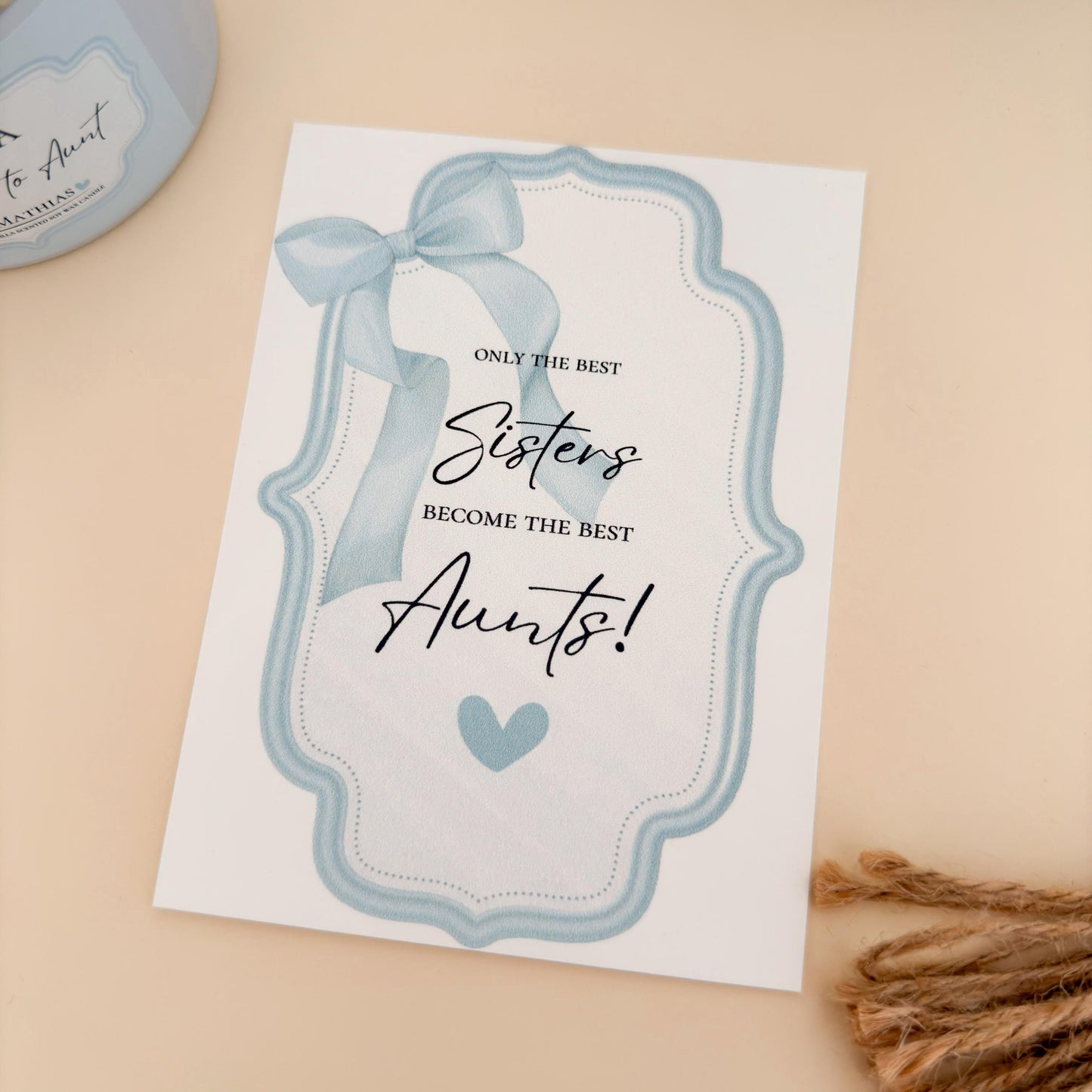 Personalized “Promoted to Aunt” Gift Box | Sister Pregnancy Announcement | Custom Soy Candle | Auntie Reveal from Sister to Auntie