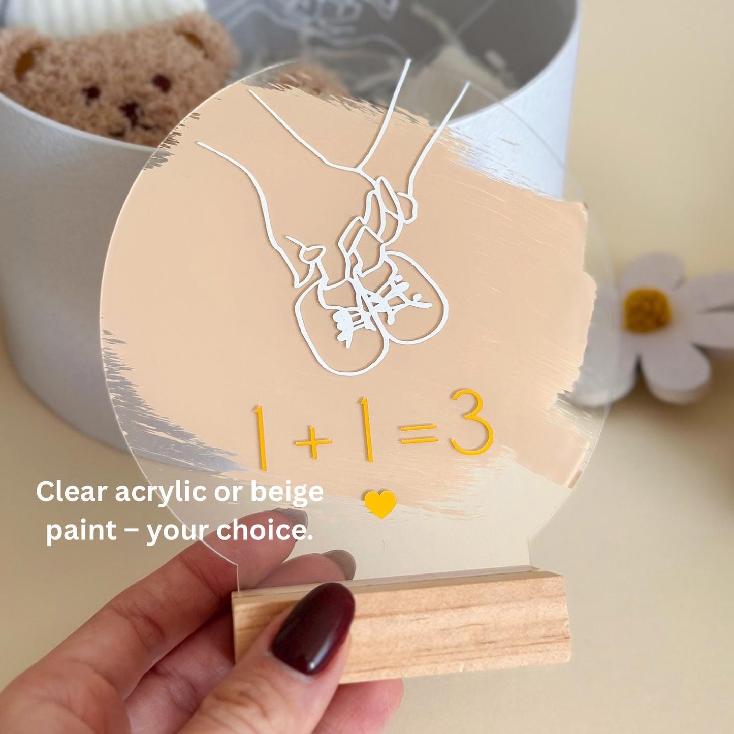 Pregnancy Announcement Gift Box for Dad: Bear Socks & Acrylic Stand