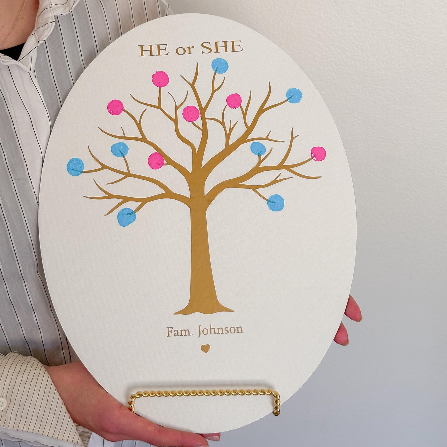 Gender Reveal Fingerprint Tree – Boy or Girl Voting Board Game