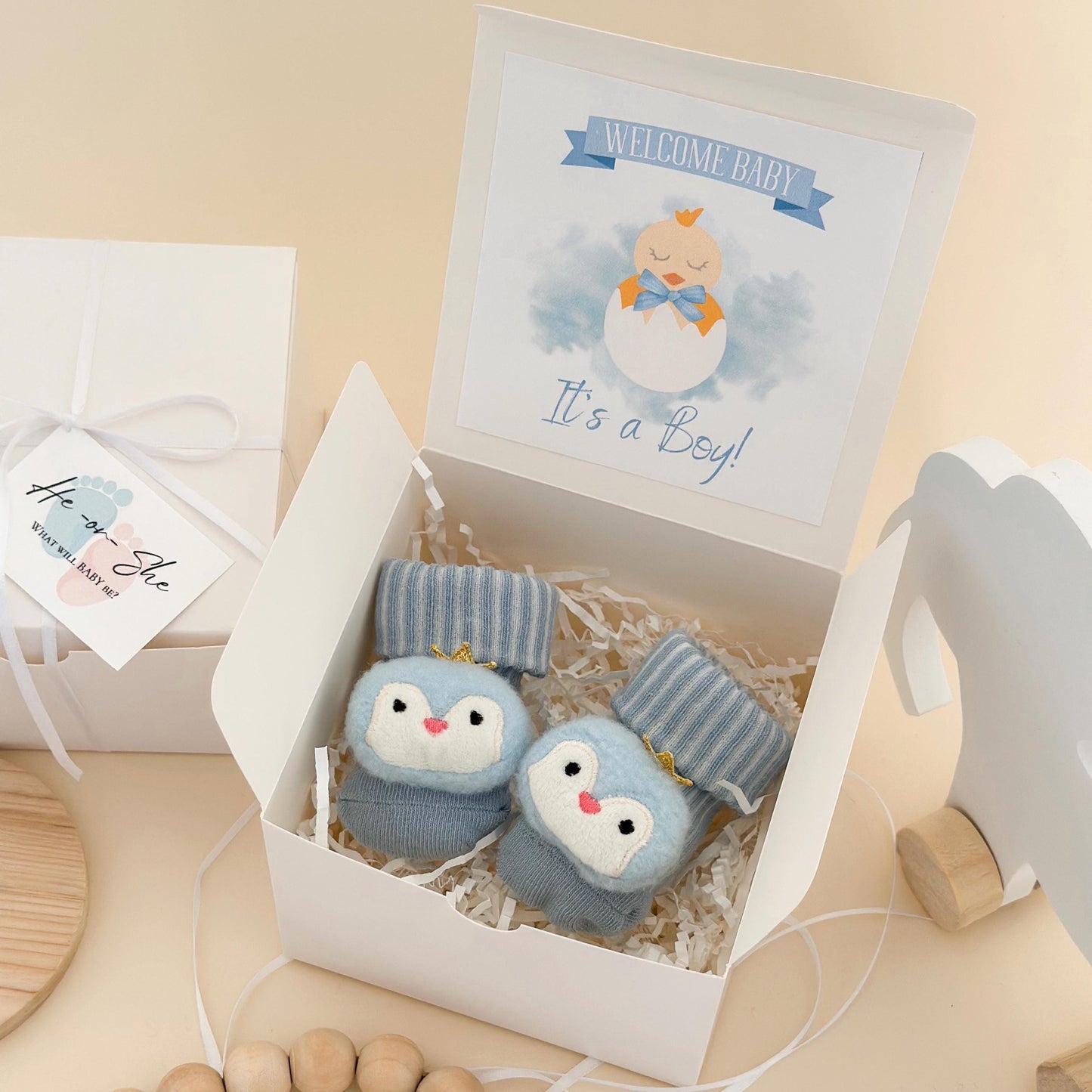 Gender Reveal Gift Box – Baby Socks with “It’s a Boy” or “It’s a Girl”