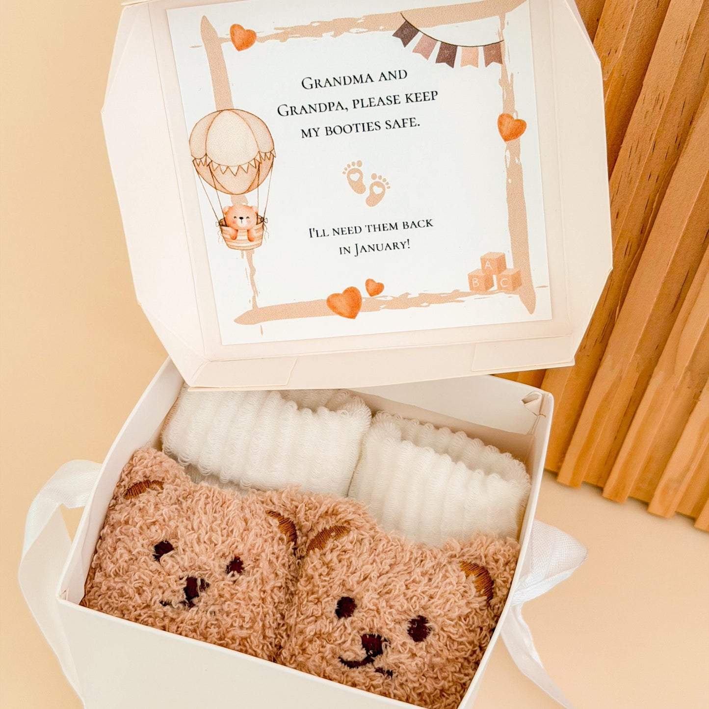 Grandparents Pregnancy Announcement Keepsake Box – Booties Reveal