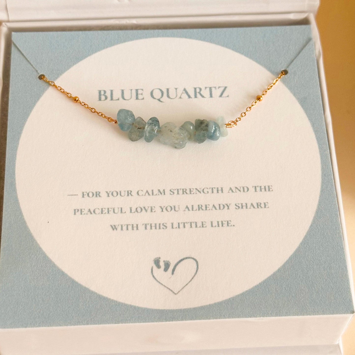 Pregnancy Announcement Bracelet Gift Box, Rose Quartz or Blue Quartz Jewelry, Auntie Reveal Gift , Personalized Keepsake for Best Friend