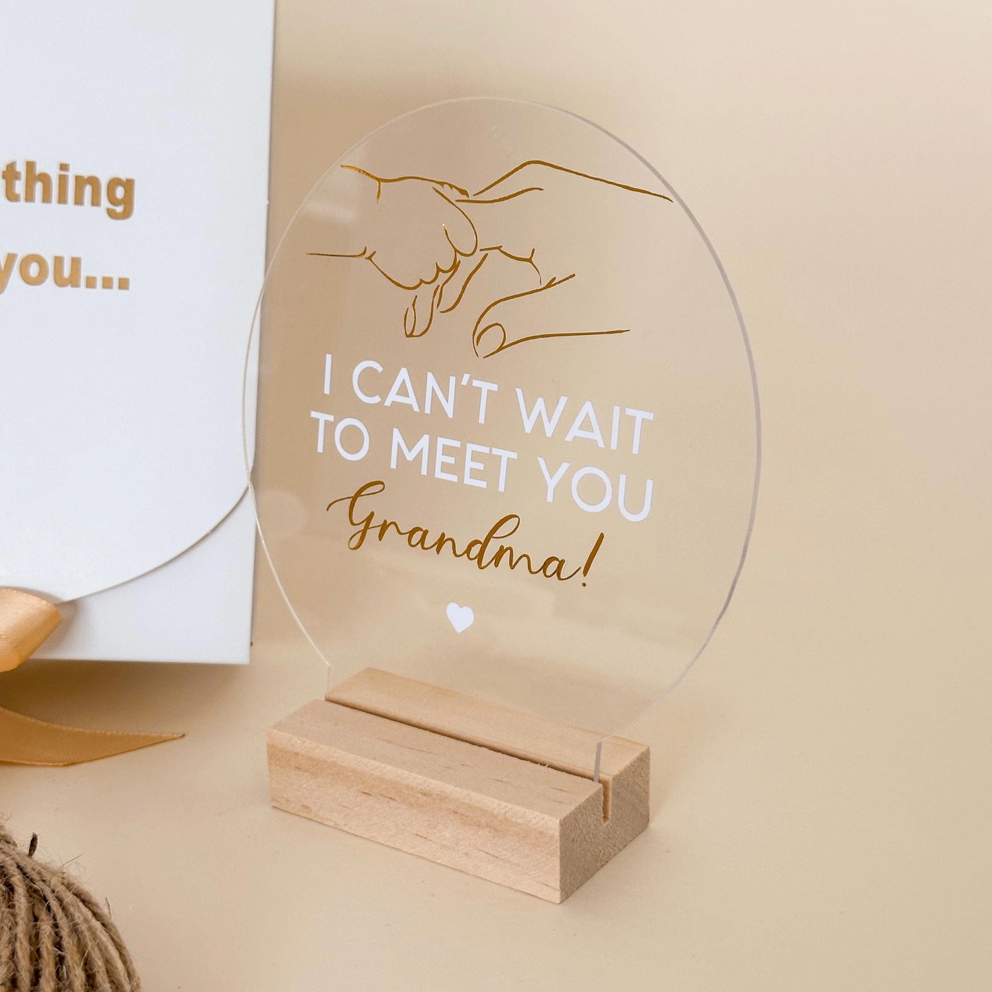 Personalized Pregnancy Announcement Gift: Acrylic Sign for Grandparents