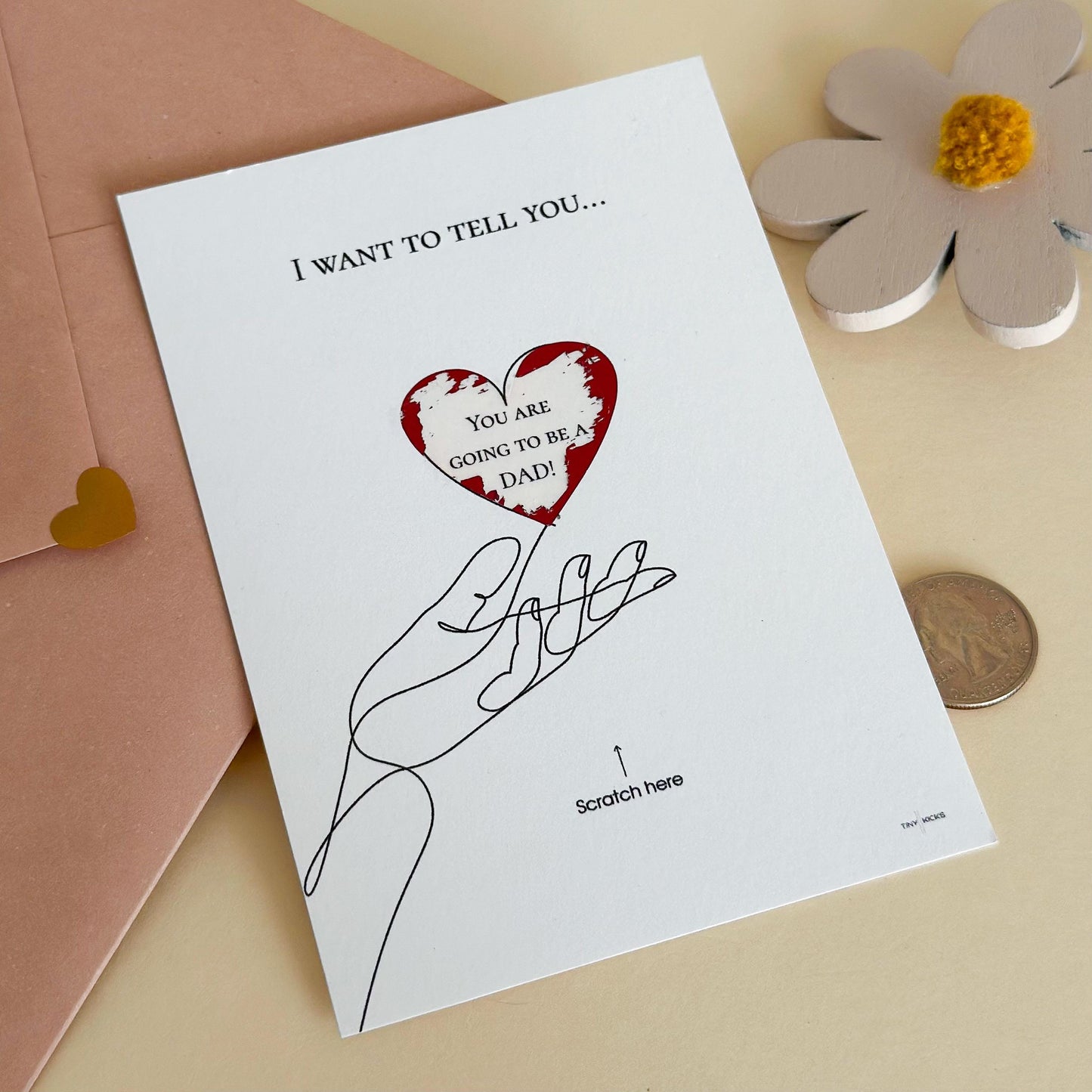 Pregnancy Announcement Scratch Card -Baby Reveal Gift for Husband