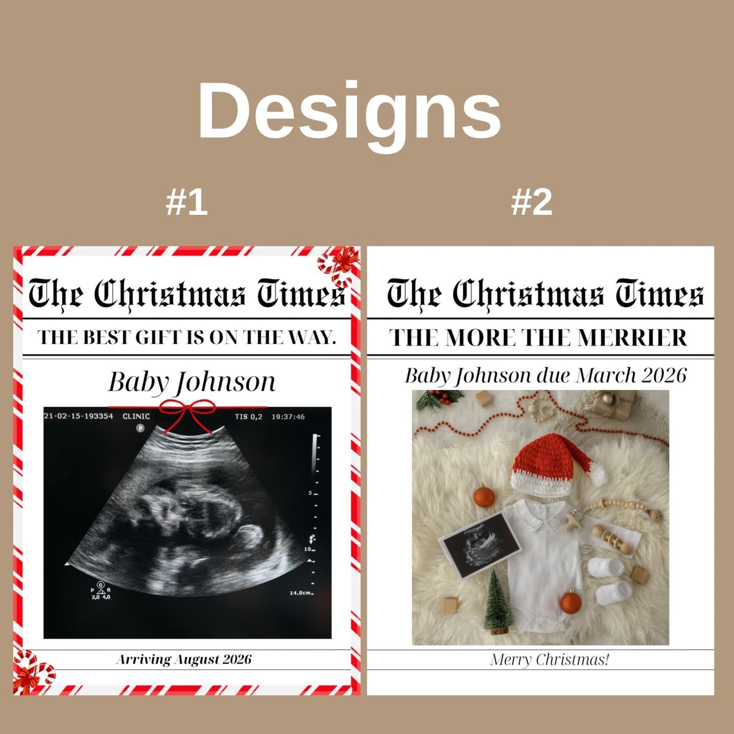 Christmas Personalized Pregnancy Announcement Wine Label: Newspaper Bottle Sticker, Personalized Wine Label for Grandma Grandpa,Grandparents