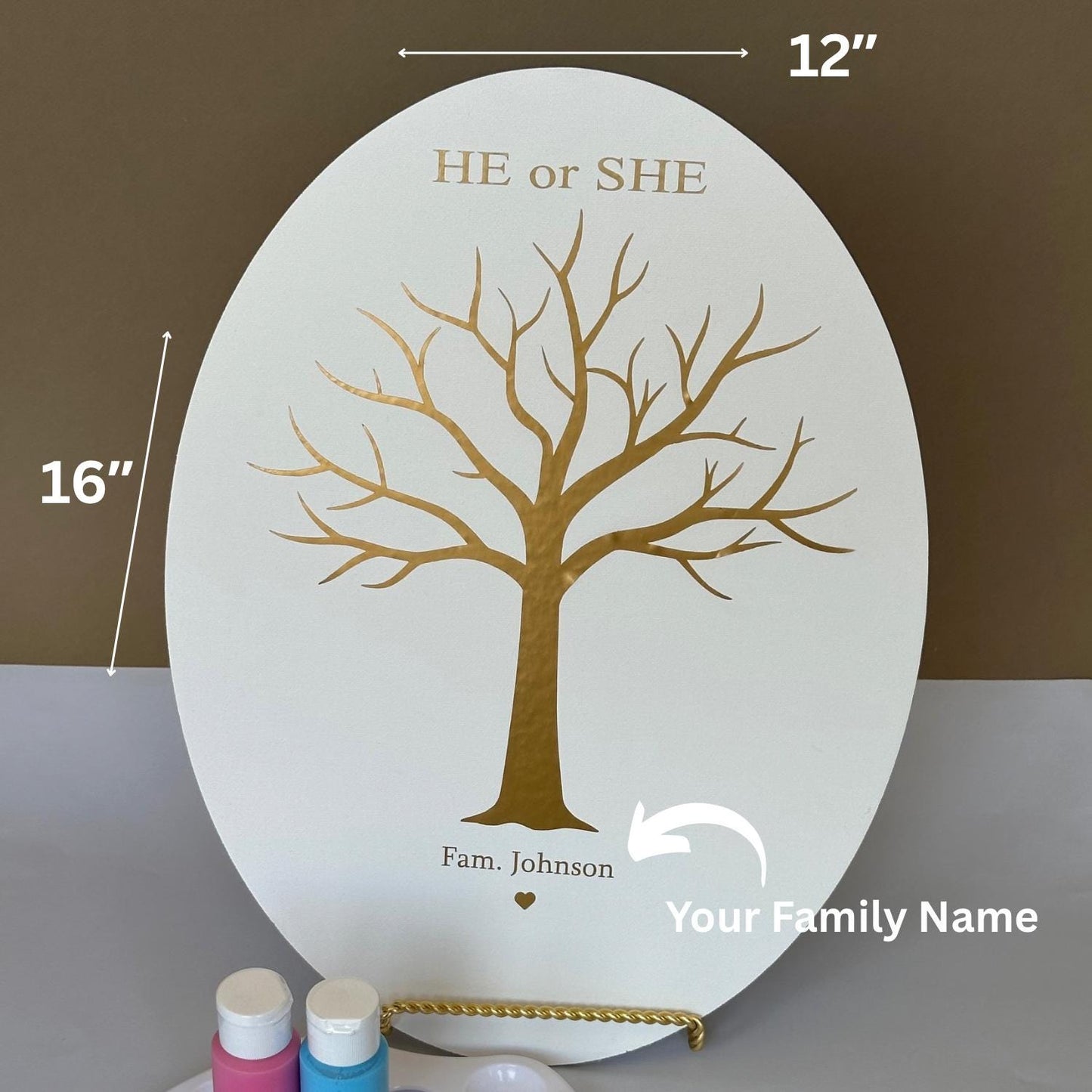 Gender Reveal Fingerprint Tree – Boy or Girl Voting Board Game