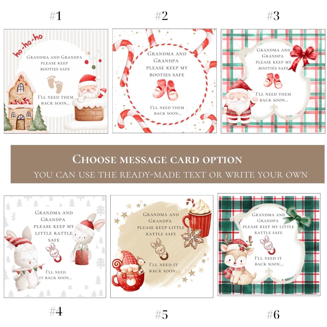 Christmas Grandparents Pregnancy Announcement Box - Santa Baby - Keepsake Surprise for Grandma & Grandpa, Baby reveal Idea