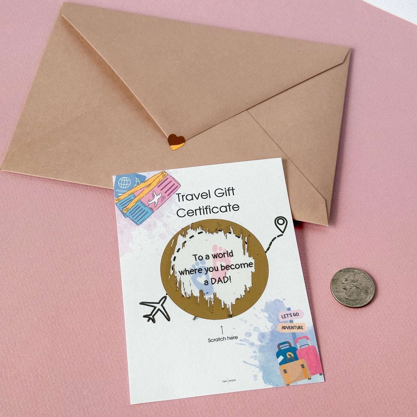 Pregnancy Announcement Scratch Card -Baby Reveal Gift for Husband