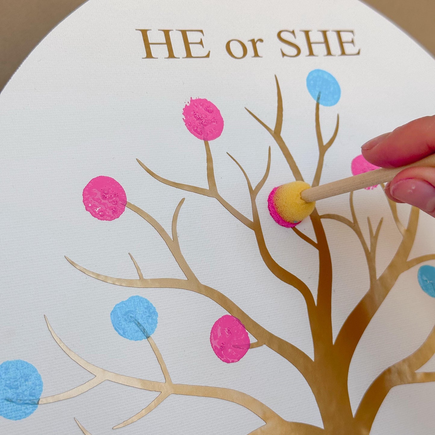 Gender Reveal Fingerprint Tree – Boy or Girl Voting Board Game