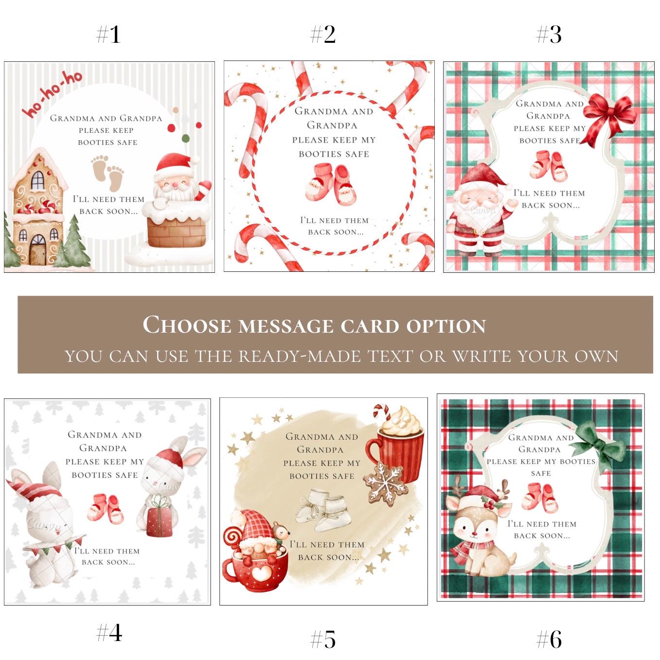 Christmas Grandparents Pregnancy Announcement Box -Santa baby - gift for Aunt, Uncle - Surprise for Grandma & Grandpa - Keep my booties safe