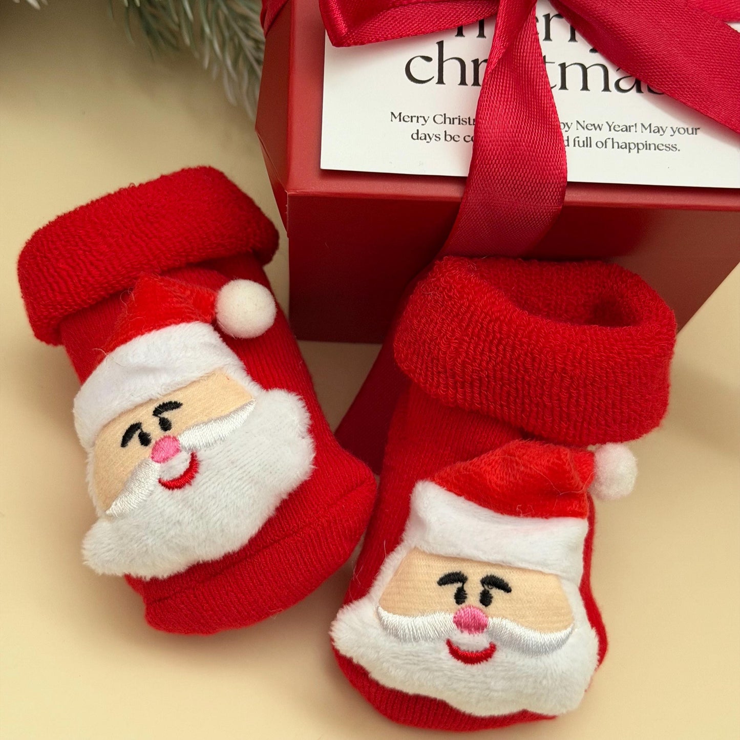 Christmas Grandparents Pregnancy Announcement Box -Santa baby - gift for Aunt, Uncle - Surprise for Grandma & Grandpa - Keep my booties safe