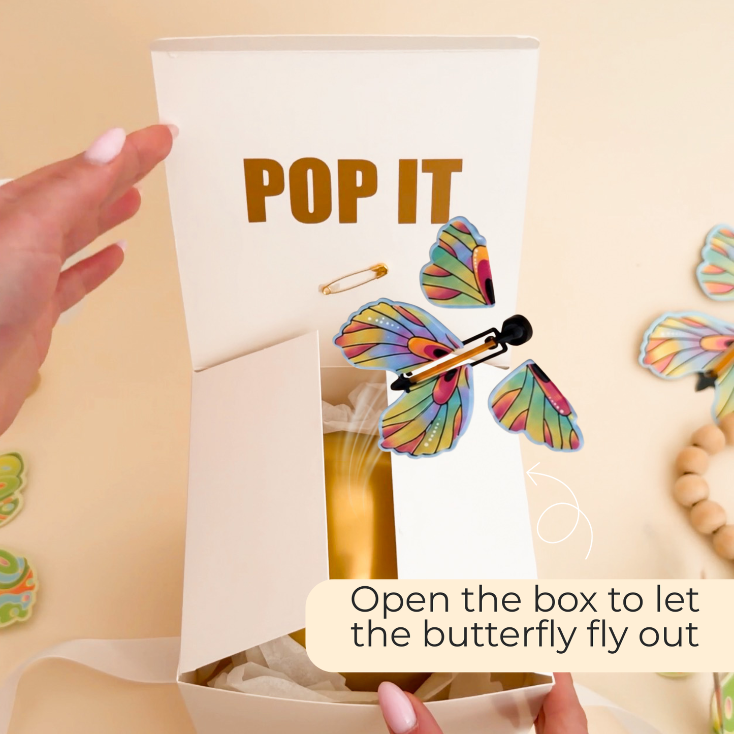 Grandparents Pregnancy Announcement Box - Surprise for Grandma with Butterfly