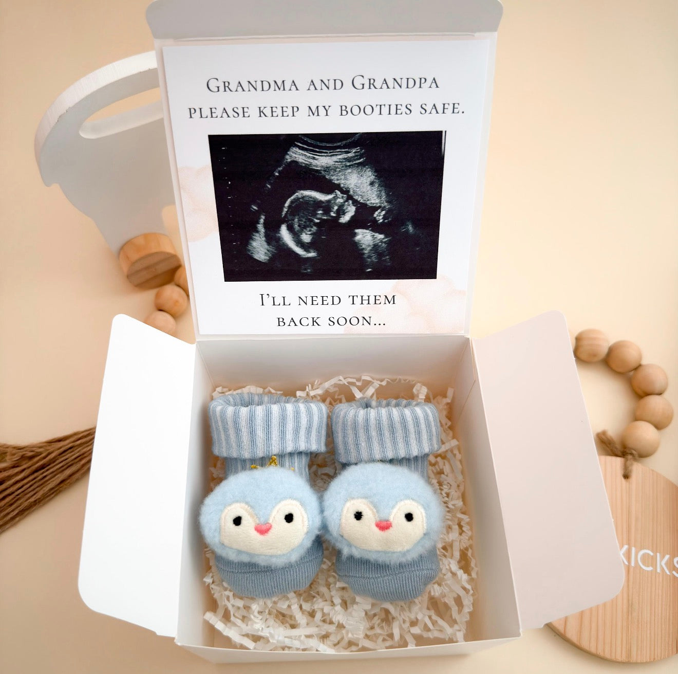 Sonogram Pregnancy Announcement Box – Personalised gift for Aunt, Uncle