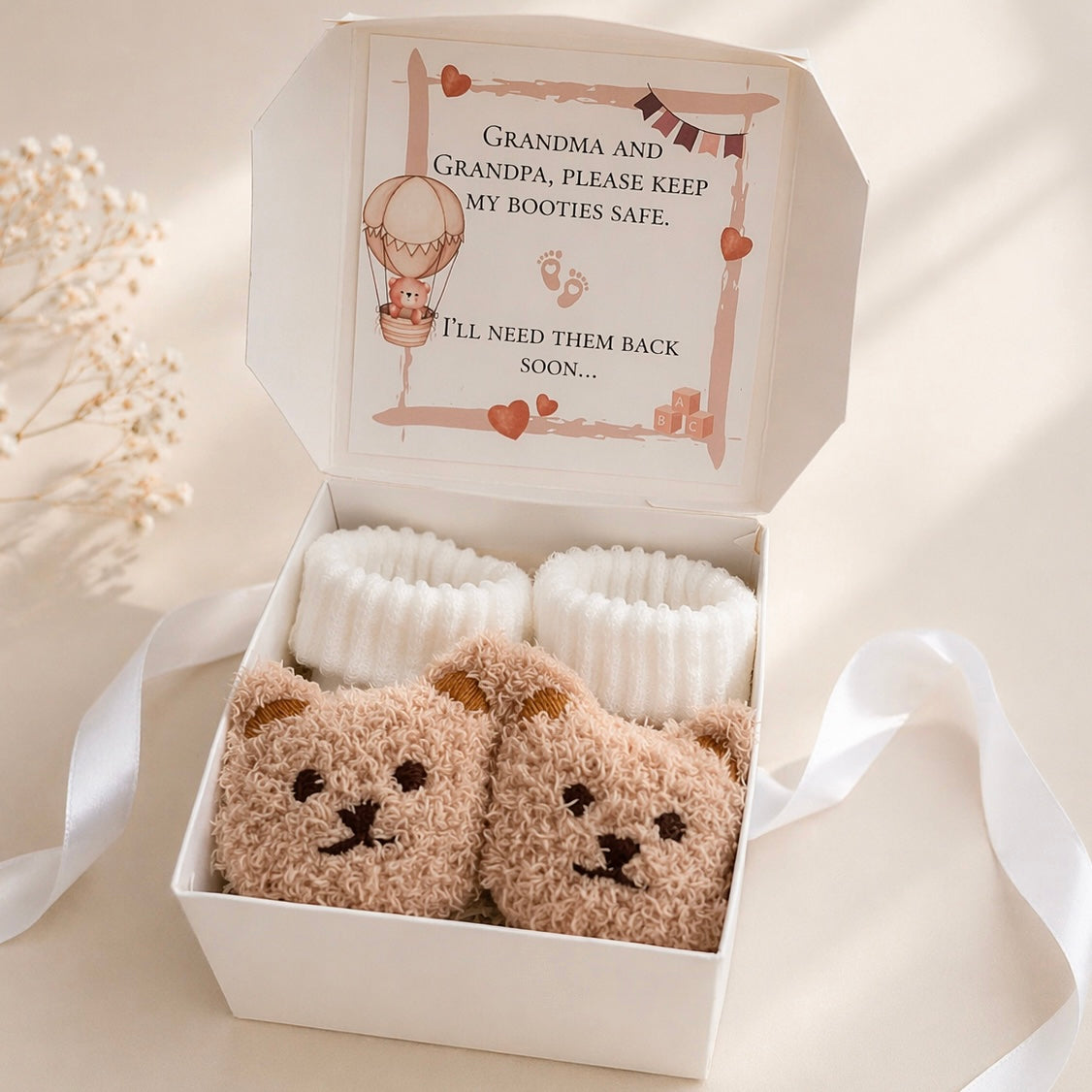 Grandparents Pregnancy Announcement Keepsake Box – Booties Reveal