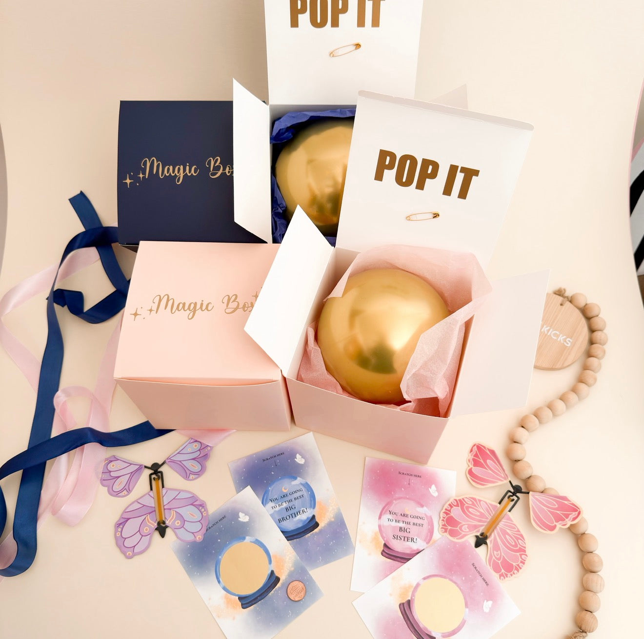 Pregnancy Announcement Box for Big Sister or Brother, Magic Reveal Gift