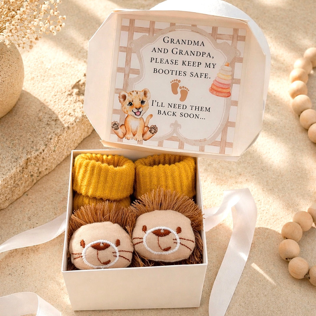 Grandparents Pregnancy Announcement Keepsake Box – Booties Reveal