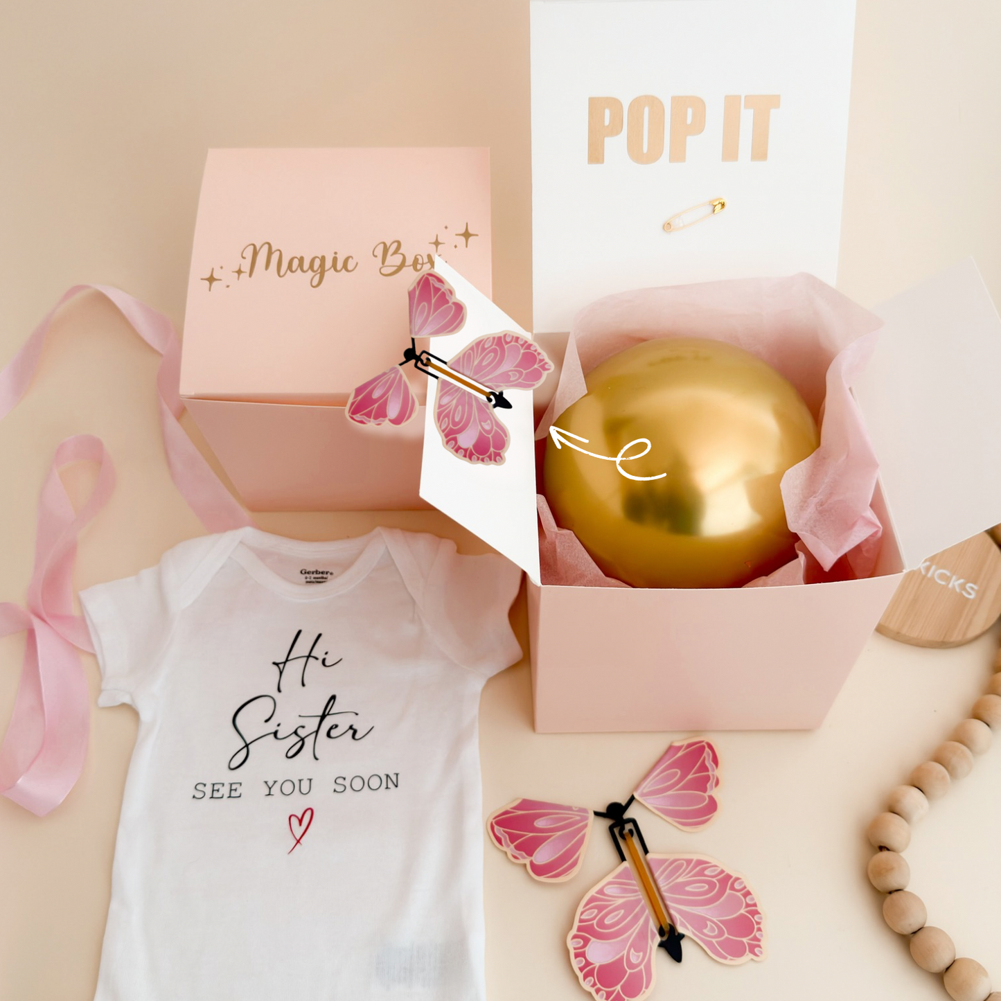 Grandparents Pregnancy Announcement Box - Surprise for Grandma with Butterfly