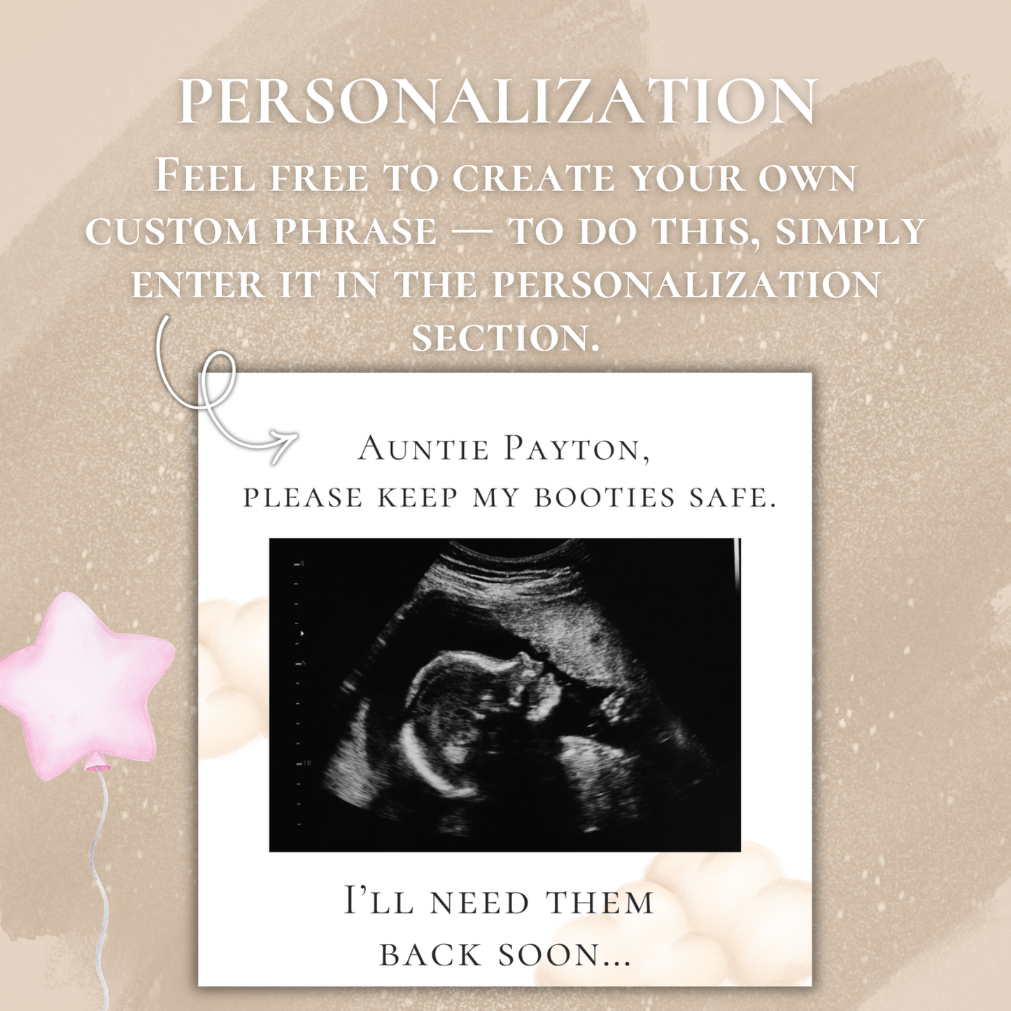 Sonogram Pregnancy Announcement Box – Personalised gift for Aunt, Uncle