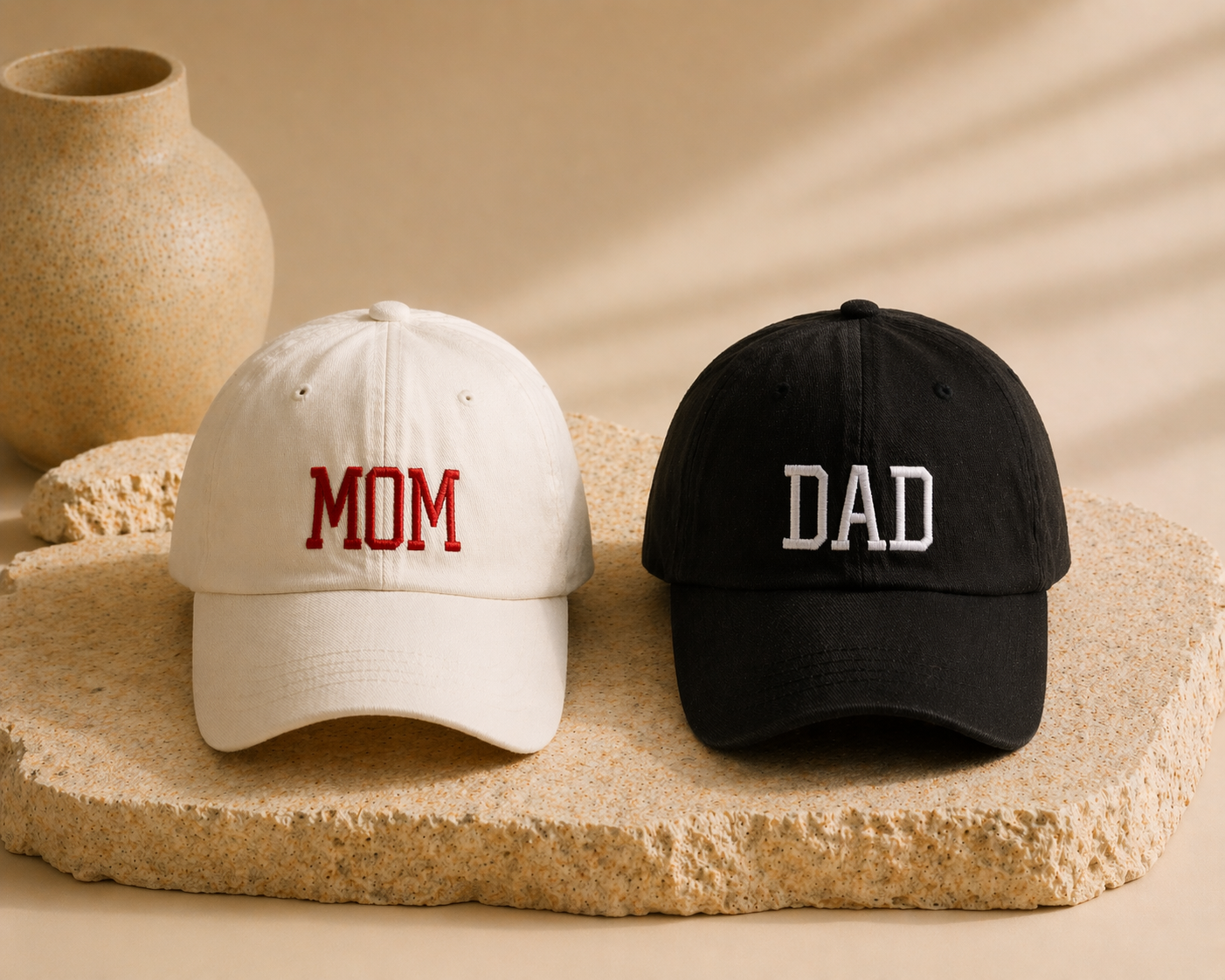 Mom & Dad Embroidered Hats – Pregnancy Announcement Gift