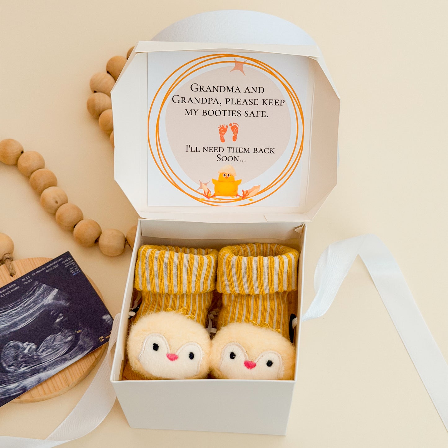 Grandparents Pregnancy Announcement Keepsake Box – Booties Reveal