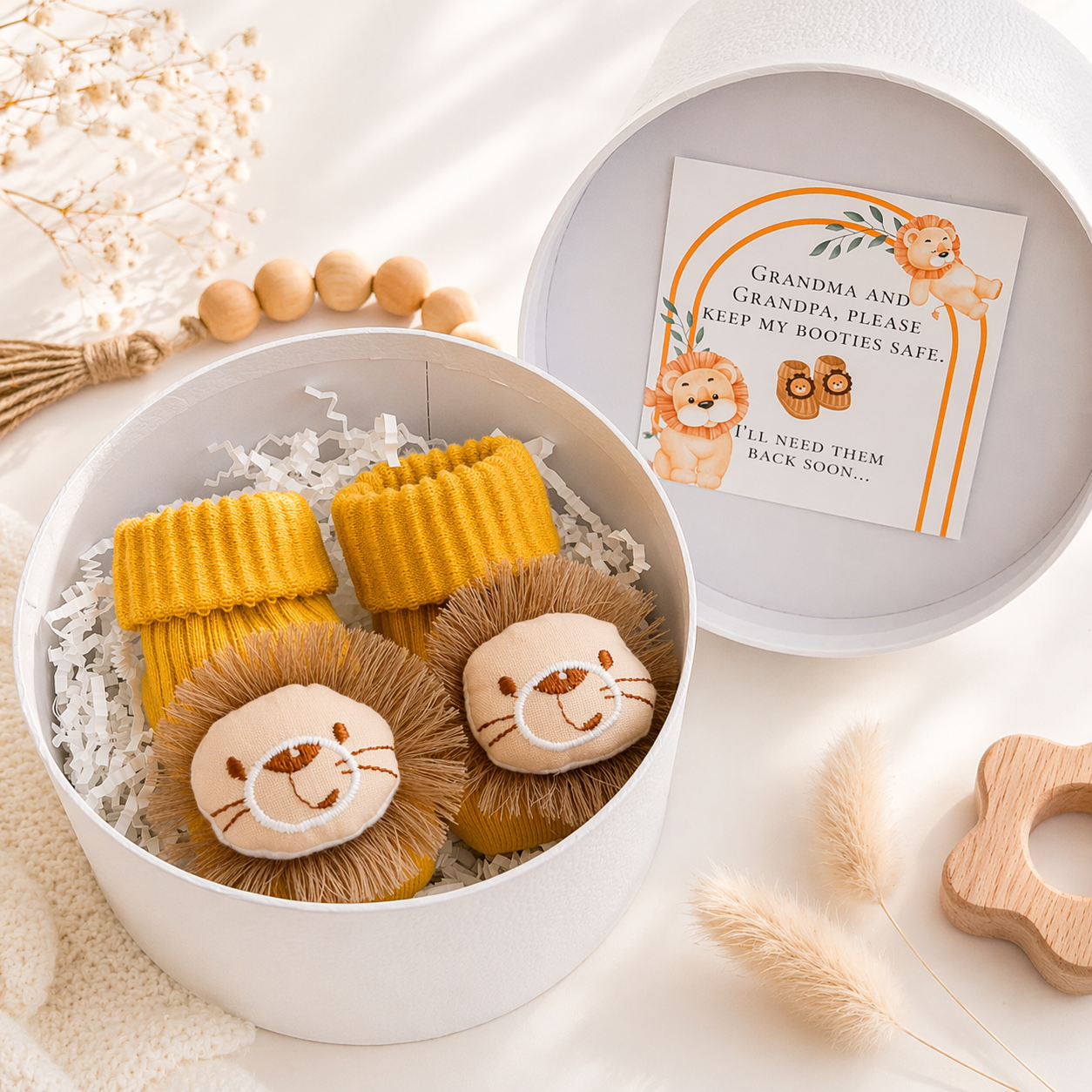Grandparents Pregnancy Announcement Box – Baby Booties Keepsake Gift