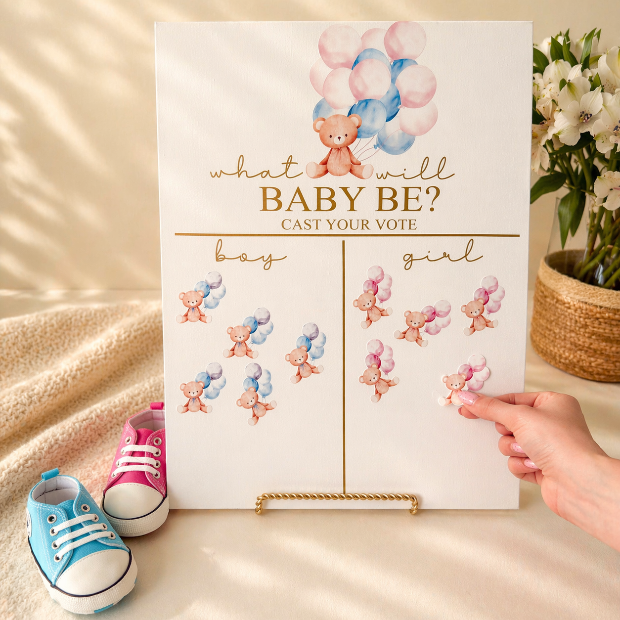 Gender Reveal Voting Board – Team Boy or Team Girl Baby Shower Game