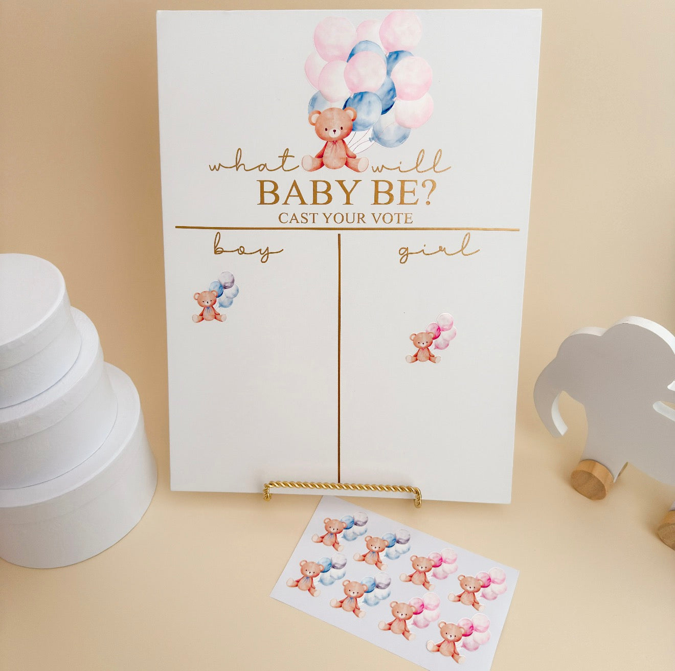Gender Reveal Voting Board – Team Boy or Team Girl Baby Shower Game