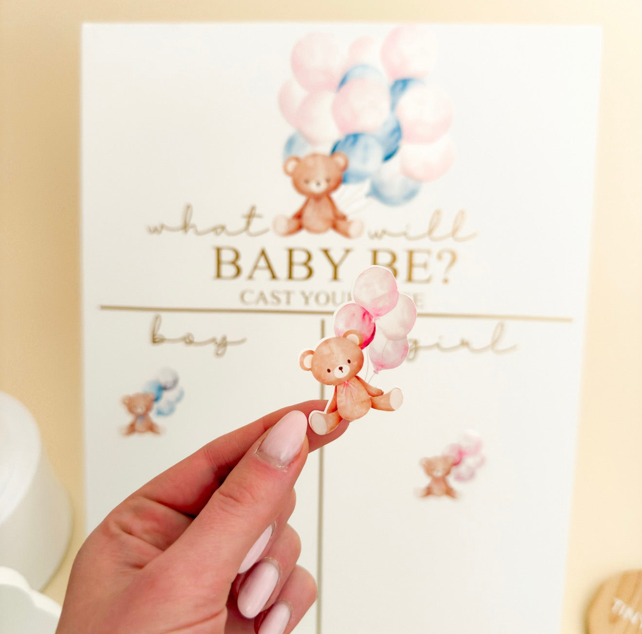 Gender Reveal Voting Board – Team Boy or Team Girl Baby Shower Game