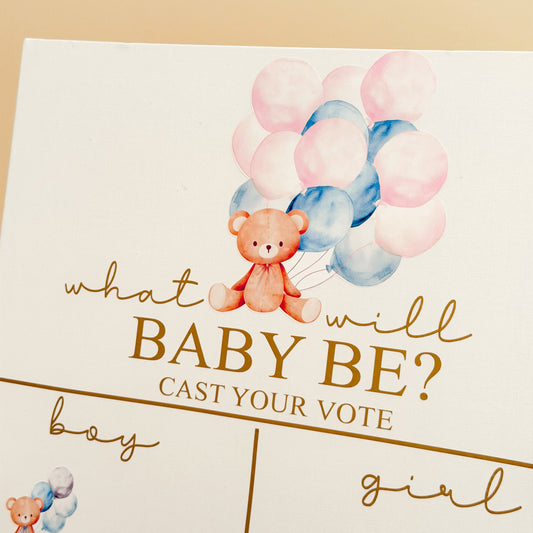Gender Reveal Voting Board – Team Boy or Team Girl Baby Shower Game