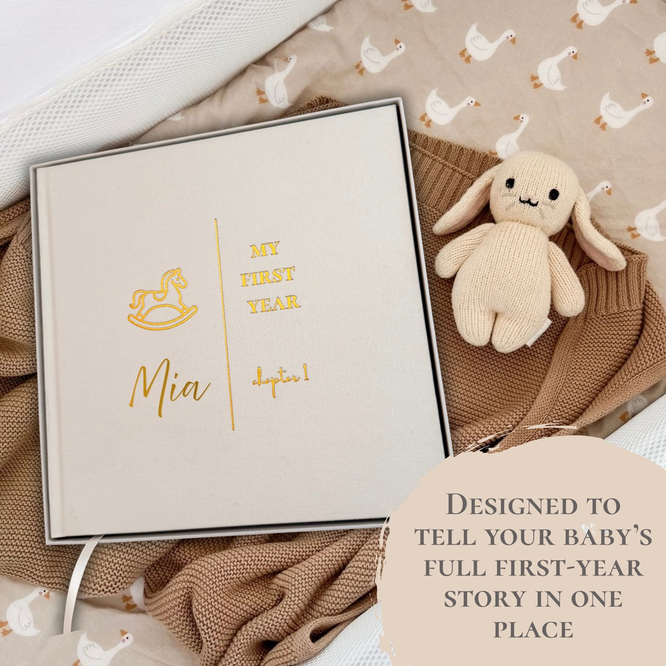 Personalized Baby Memory Book | Baby's First Year Photo Album | Baby Shower Gift