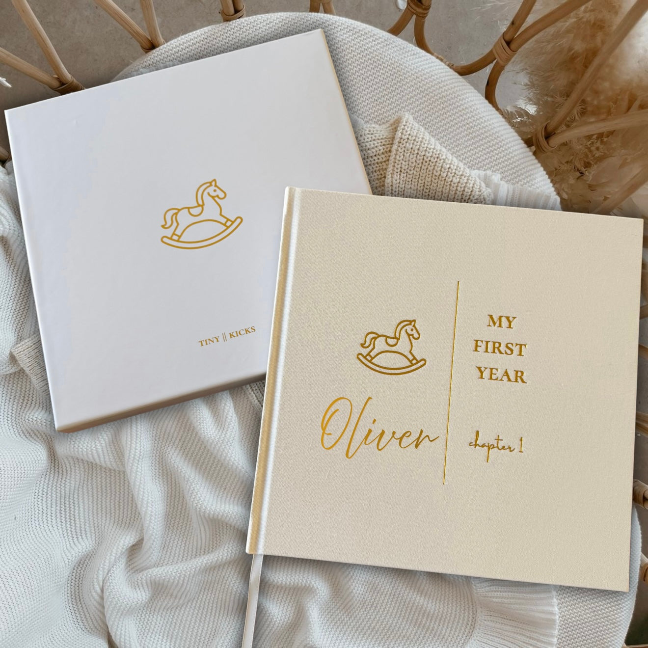 Personalized Baby Memory Book | Baby's First Year Photo Album | Baby Shower Gift